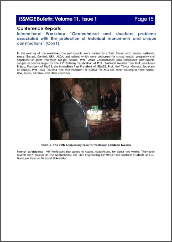 ISSMGE Bulletin: Volume 11, Issue 1