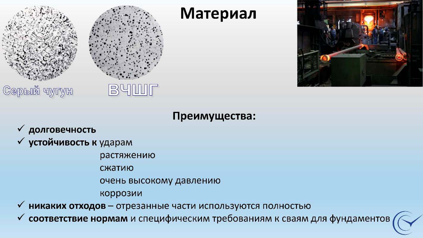 Сваи из высокопрочного чугуна