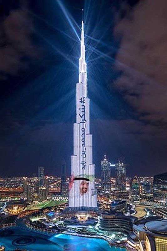 Подсветка башни «Burj-Khalifa»