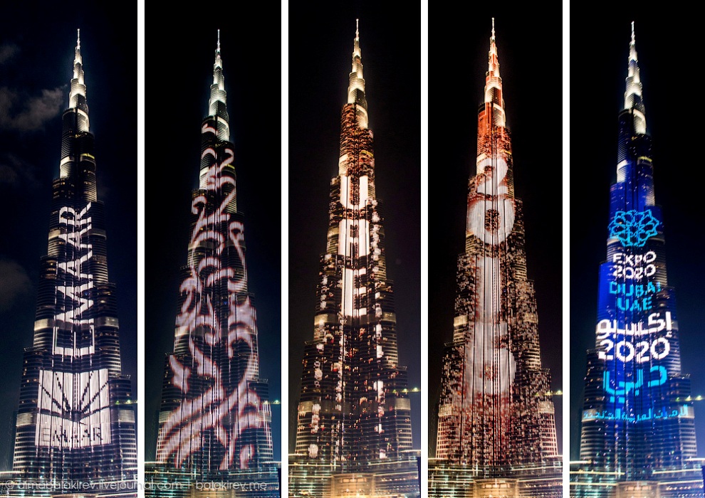 Подсветка башни «Burj-Khalifa»