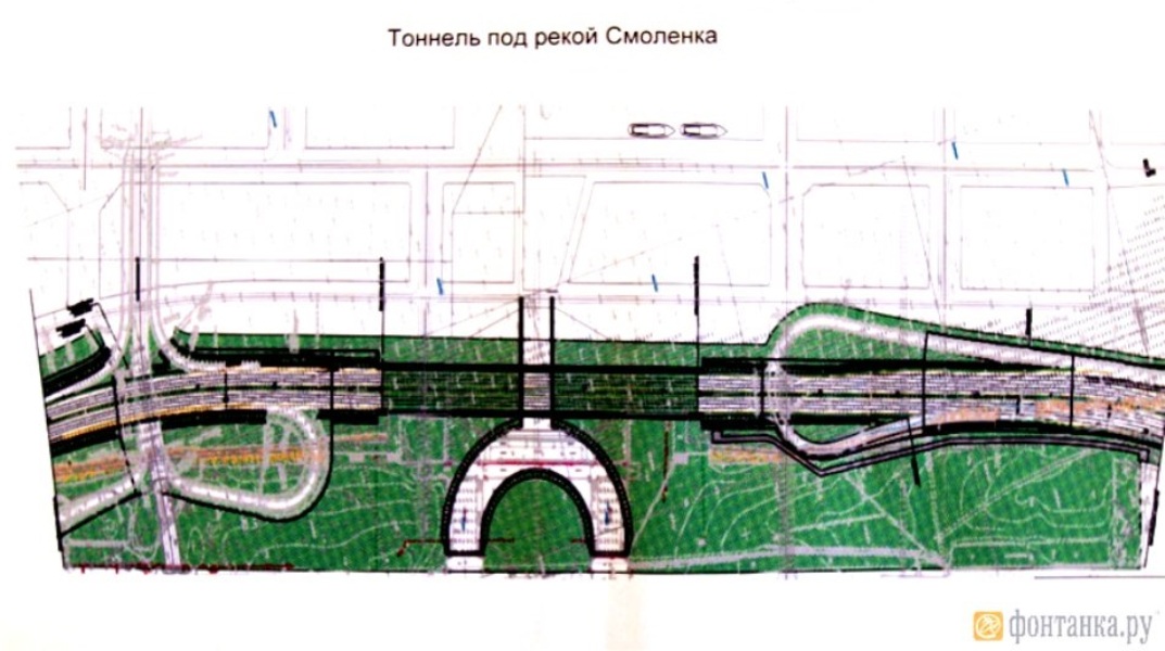 Выемка и тоннель на Васильевском острове